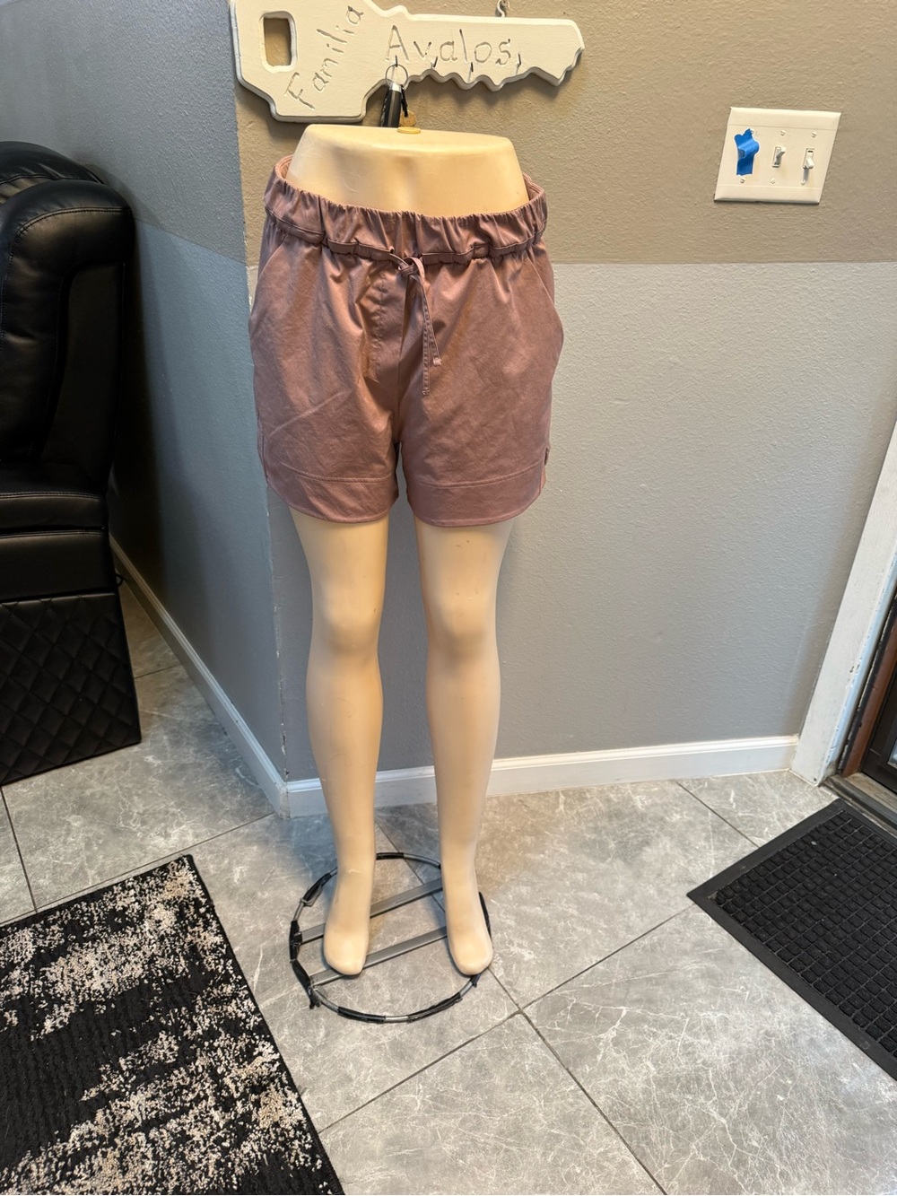 lululemon athletica High-Waist Drawstring Shorts in Dusty Mauve - Picture 1 of 5